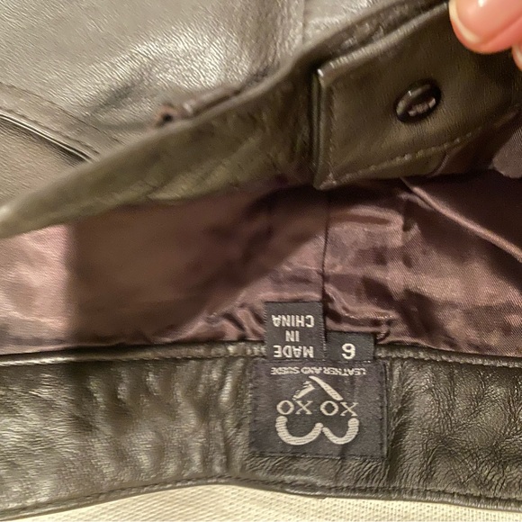 Leather pants size 6 chocolate brown color - Picture 5 of 8